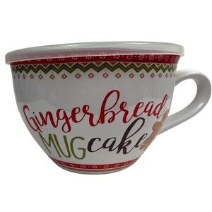 VTG Pier 1 Gingerbread Mug Cake Maker Sou[ Mug Bowl with Lid Timer Microwaveable